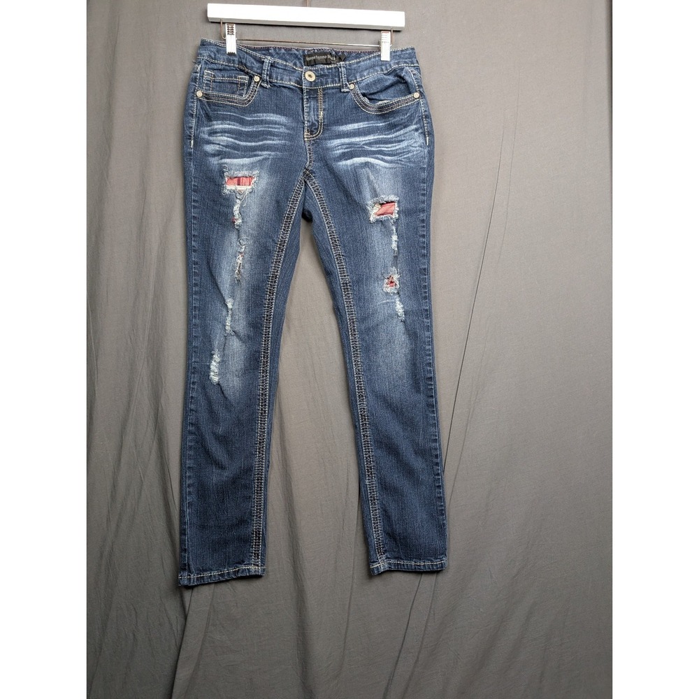 Twenty One Black by Rue 21 11/12‎ Curvy Skinny Distressed Skinny Women's Jeans